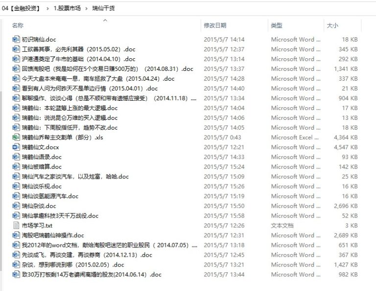 你绝对不能错过的瑞鹤仙珍贵干货及雪球文章，全网稀有