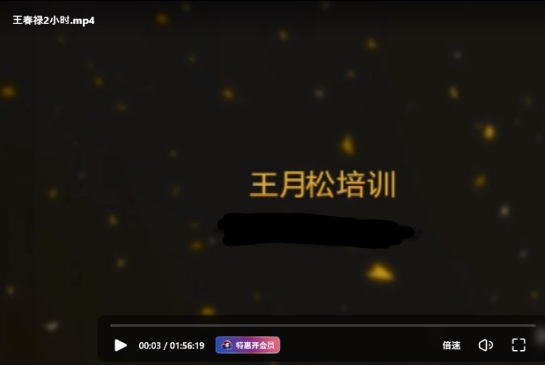 王春禄（王月松）期货冠军完整课程分享，公开演讲、特训营培训视频交流课